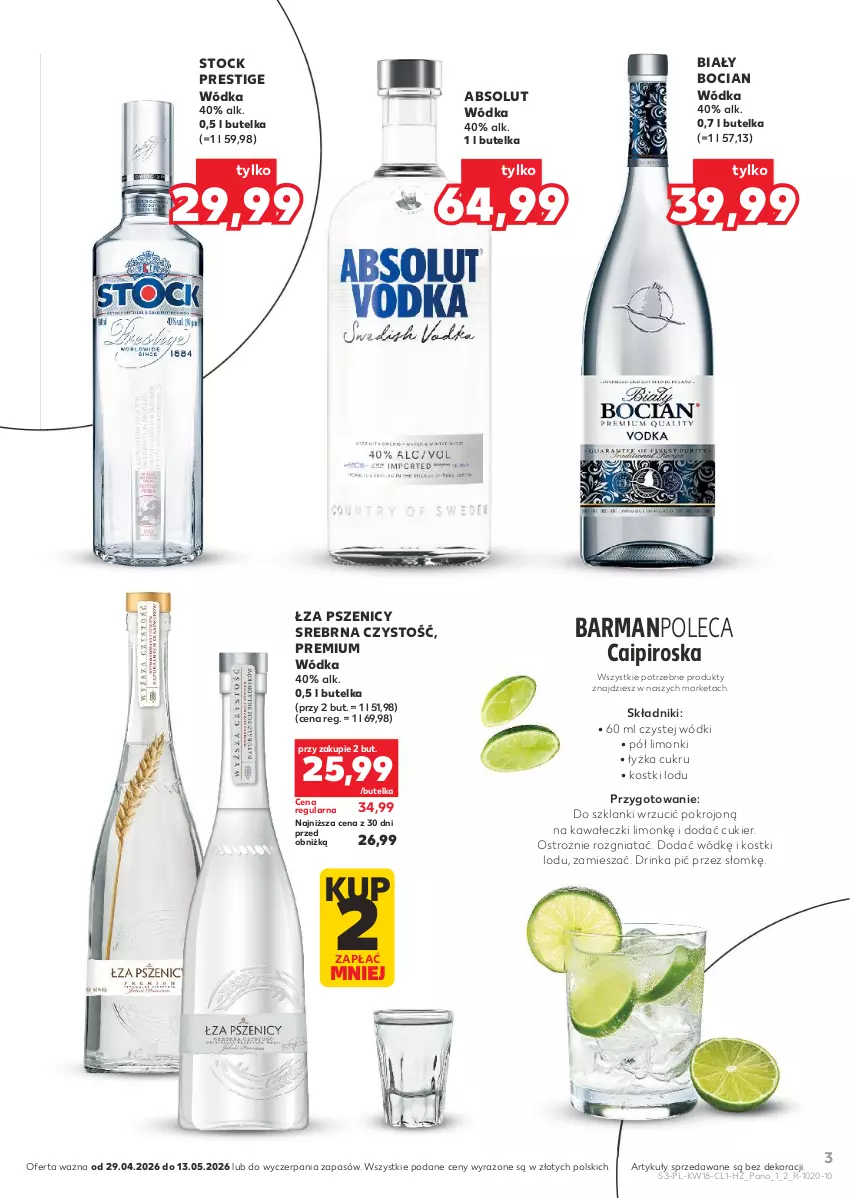 Gazetka promocyjna Kaufland - Barek Kauflandu - ważna 29.04 do 13.05.2026 - strona 3 - produkty: Absolut, Biały Bocian, Cukier, Inka, Kawa, Lanki, Stock, Wódka