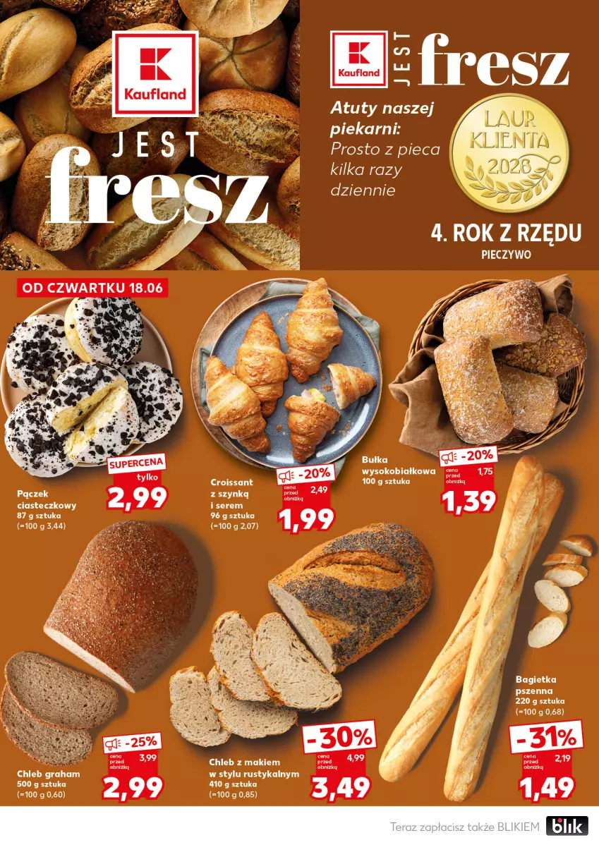Gazetka promocyjna Kaufland - Mocny Start - ważna 22.06 do 24.06.2026 - strona 14 - produkty: Bagietka, Chleb, Croissant, Pączek, Piec, Pieczywo, Rust, Ser, Sok