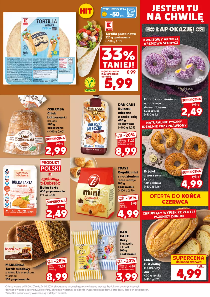 Gazetka promocyjna Kaufland - Mocny Start - ważna 22.06 do 24.06.2026 - strona 15 - produkty: Bezy, Bułeczki, Bułeczki mleczne, Bułka, Bułka tarta, Chleb, Dan Cake, Donut, Kakao, Rogal, Rum, Tarta, Warzywa