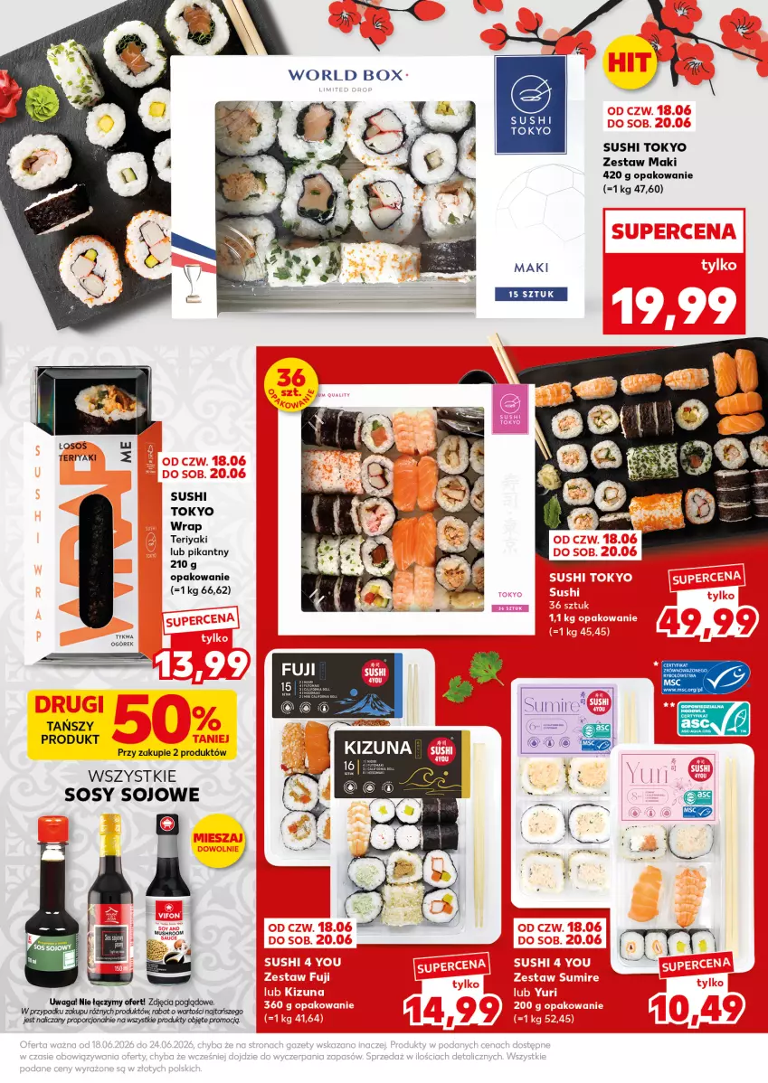 Gazetka promocyjna Kaufland - Mocny Start - ważna 22.06 do 24.06.2026 - strona 23 - produkty: Mus, Por, Sos, Sushi, Waga