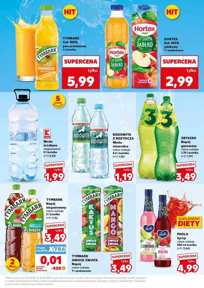 Gazetka promocyjna Kaufland - Mocny Start - ważna 22.06 do 24.06.2026 - strona 25 - produkty: Cytryny, Hortex, LANA, Napój, Napój niegazowany, Owoce, Paola, Sok, Suplement diety, Syrop, Tymbark, Woda