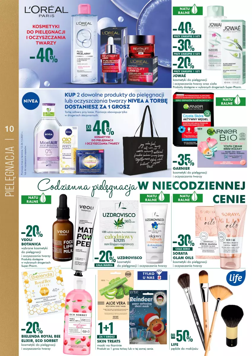 Gazetka promocyjna Super Pharm - Gazetka - ważna 13.12 do 24.12.2021 - strona 10 - produkty: Aloe vera, Bielenda, Fa, Garnier, Koc, Kosmetyki do pielęgnacji, Makijaż, Maska, Nivea, Olej, Płyn micelarny, Rower, Róża, Ser, Sos, Veoli Botanica, Woda