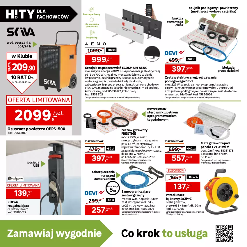 Gazetka promocyjna Leroy Merlin - Gazetka Leroy Merlin - ważna 14.08 do 24.09.2024 - strona 12 - produkty: Gra, Grzejnik, Listwa, Mata grzejna, Mata grzewcza, Mop, Osuszacz powietrza, Piec, Por, Przewód, Sport, Telefon, Termos, Tran