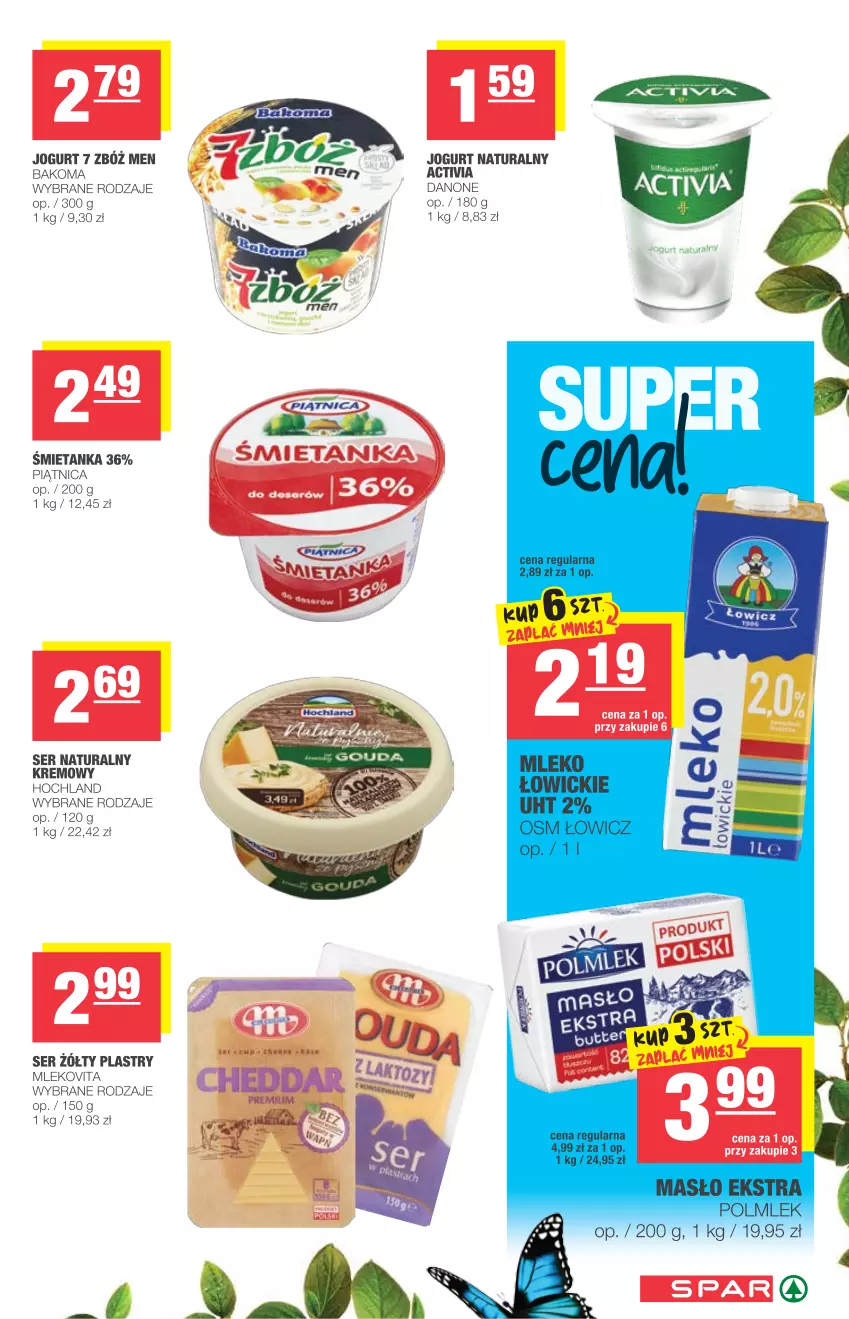 Gazetka promocyjna Spar - Spar - ważna 12.05 do 18.05.2021 - strona 3 - produkty: Bakoma, Danone, Hochland, Jogurt, Jogurt naturalny, Mleko, Mlekovita, Piątnica, Ser