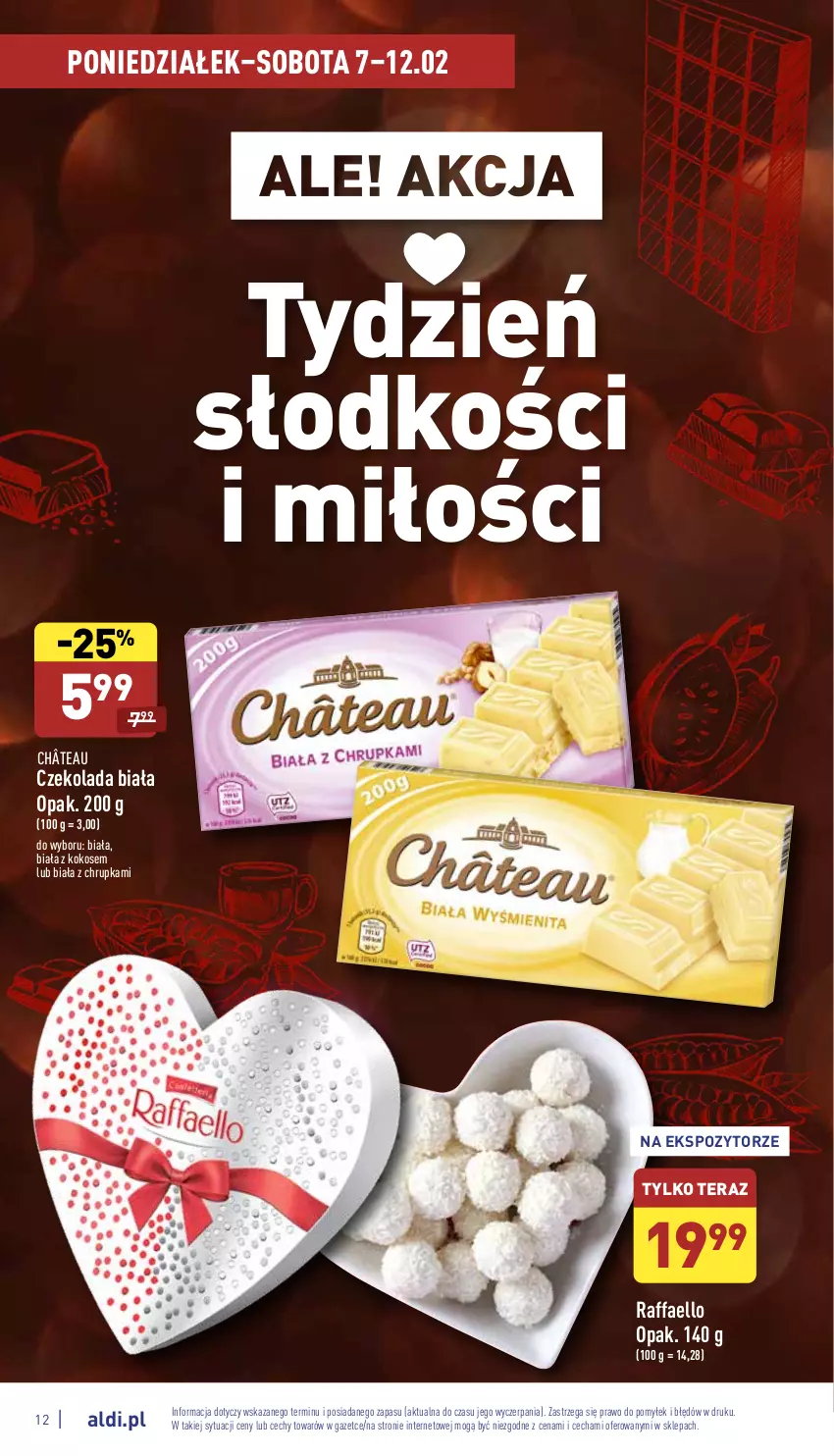 Gazetka promocyjna Aldi - Katalog spożywczy - ważna 07.02 do 12.02.2022 - strona 12 - produkty: Czekolada, Fa, Kokos, Raffaello, Tera