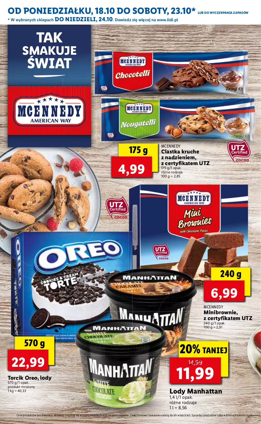 Gazetka promocyjna Lidl - Smaki USA - ważna 18.10 do 23.10.2021 - strona 18 - produkty: Brownie, Ciastka, Lody, Oreo