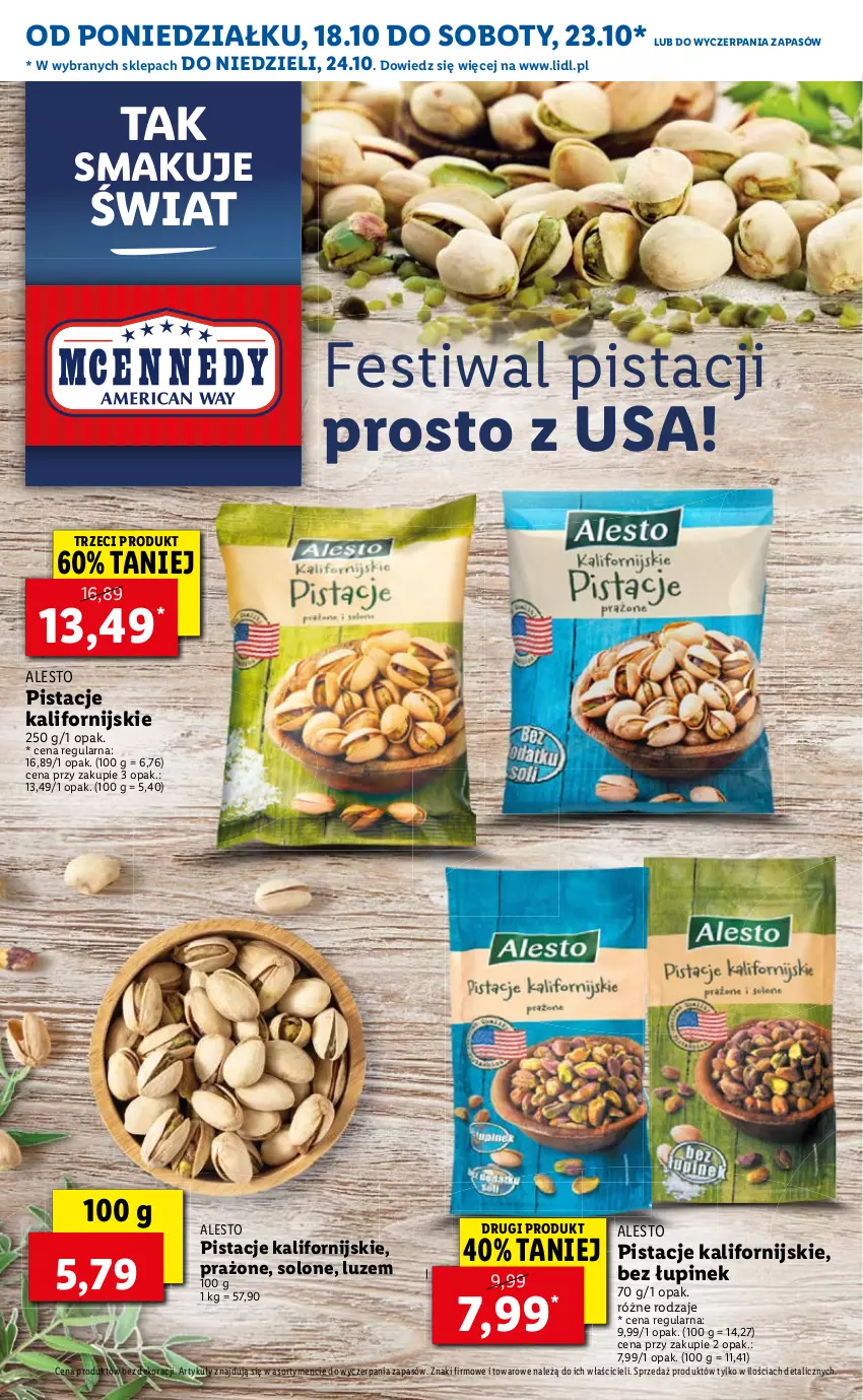 Gazetka promocyjna Lidl - Smaki USA - ważna 18.10 do 23.10.2021 - strona 8 - produkty: Pistacje