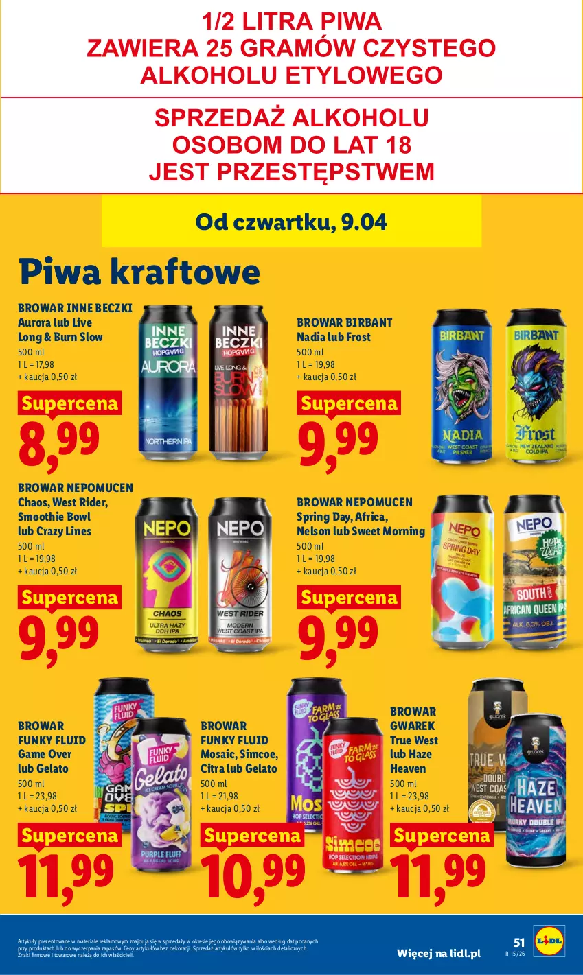 Gazetka promocyjna Lidl - Gazetka ważna od 9.04 do 11.04 - ważna 09.04 do 11.04.2026 - strona 51 - produkty: Piwa, Smoothie