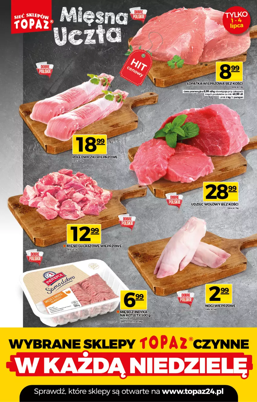 Gazetka promocyjna Topaz - Gazetka - ważna 01.07 do 07.07.2021 - strona 6 - produkty: Mięso, Top, Udziec wołowy