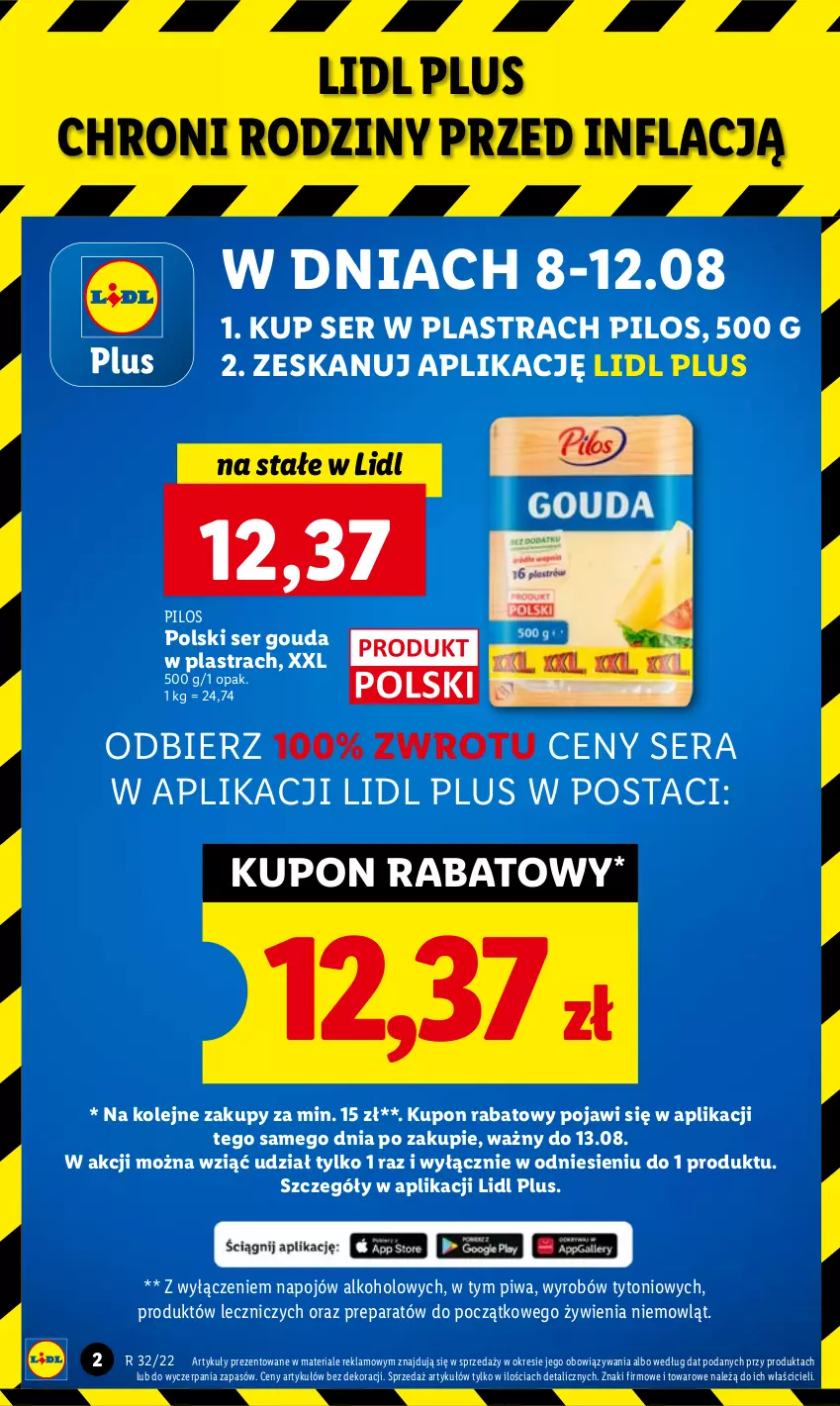 Gazetka promocyjna Lidl - GAZETKA - ważna 08.08 do 10.08.2022 - strona 2 - produkty: Gouda, Olej, Pilos, Piwa, Ser, Znicz