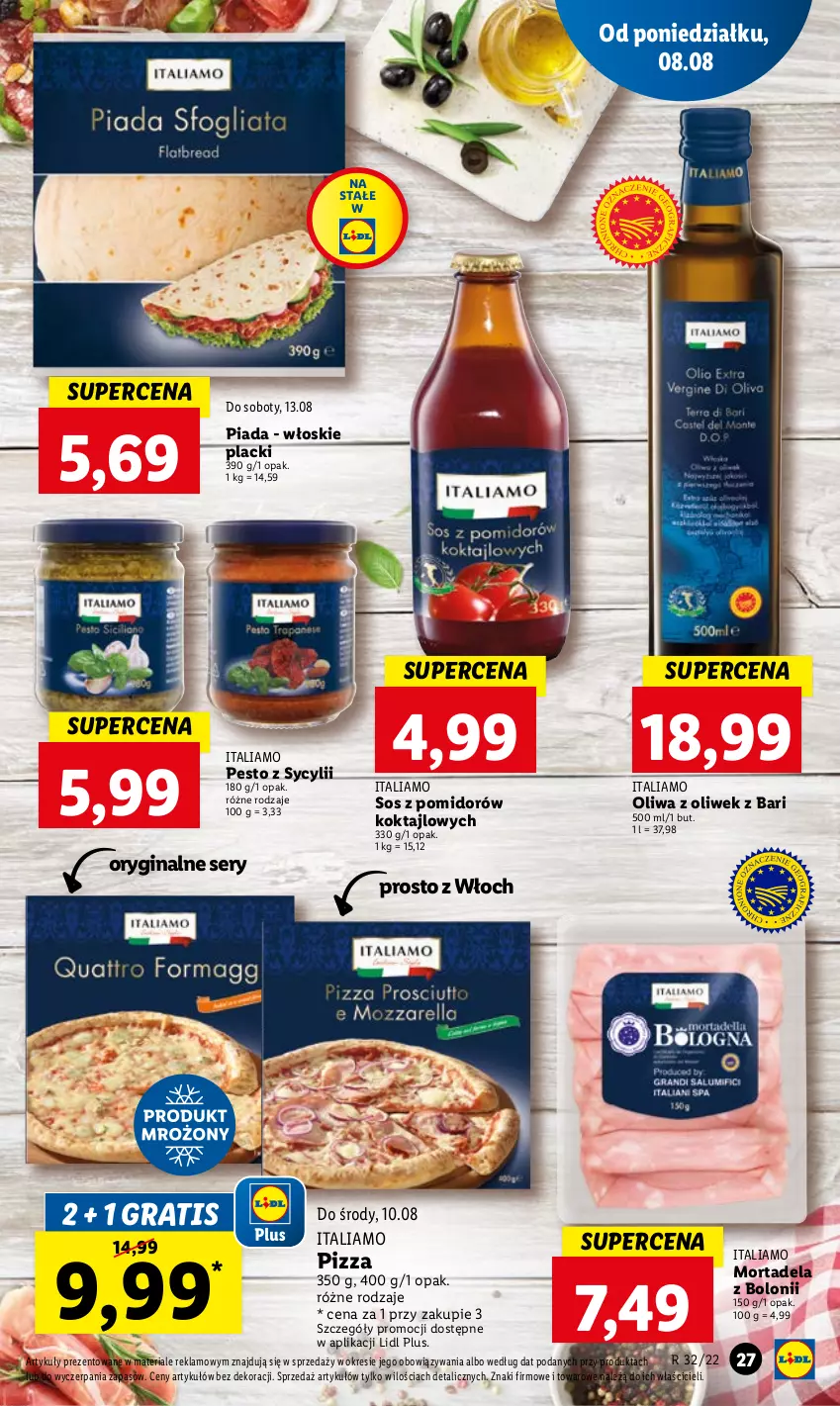 Gazetka promocyjna Lidl - GAZETKA - ważna 08.08 do 10.08.2022 - strona 29 - produkty: Gin, Gra, Lack, Oliwa, Oliwa z oliwek, Pesto, Pizza, Ser, Sos