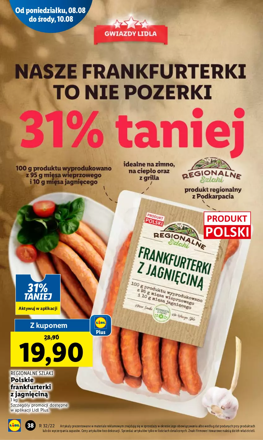 Gazetka promocyjna Lidl - GAZETKA - ważna 08.08 do 10.08.2022 - strona 40 - produkty: Frankfurterki