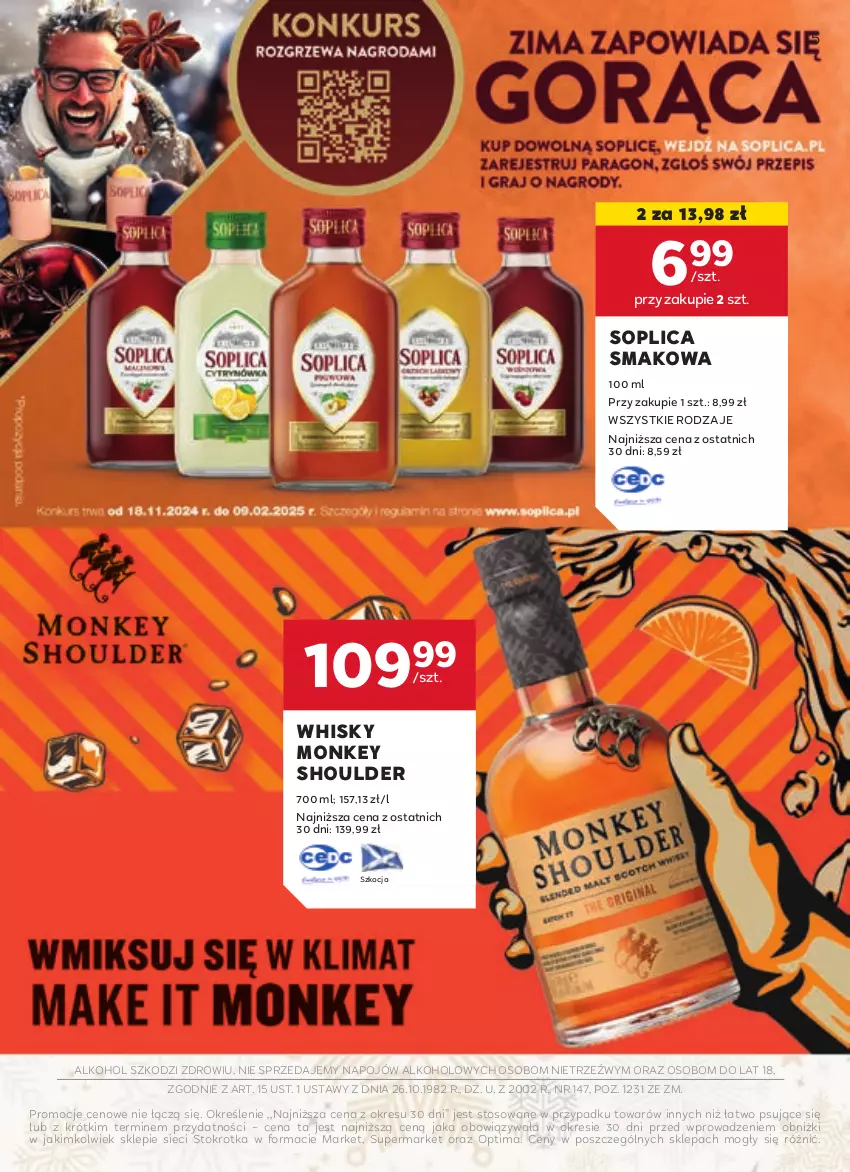 Gazetka promocyjna Stokrotka - W dobrym Smaku - ważna 03.01 do 29.01.2025 - strona 5 - produkty: Koc, Optima, Soplica, Whisky