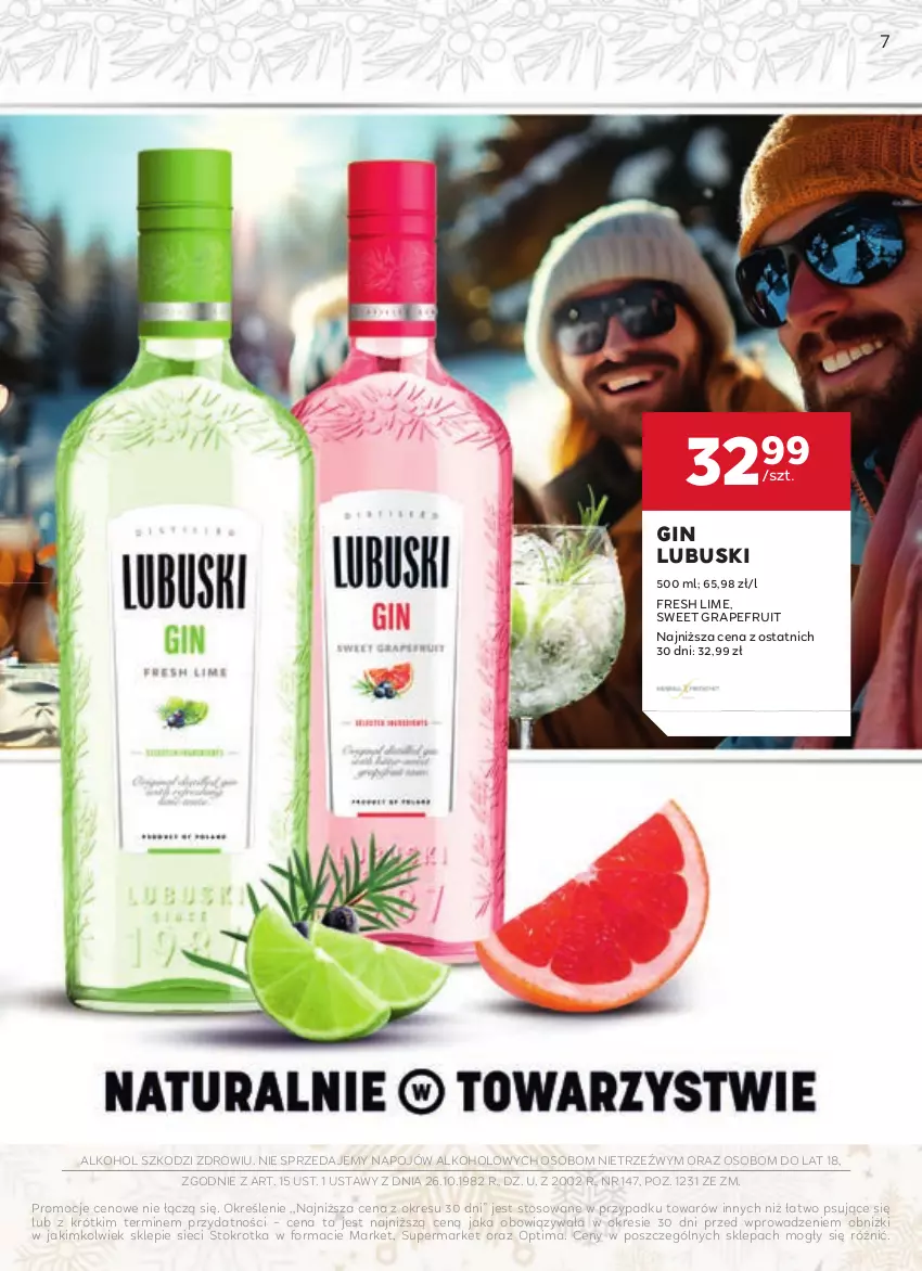 Gazetka promocyjna Stokrotka - W dobrym Smaku - ważna 03.01 do 29.01.2025 - strona 7 - produkty: Gin, Gra, Optima