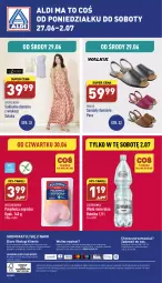 Gazetka promocyjna Aldi - Zaplanuj zakupy wcześniej - Gazetka - ważna od 02.07 do 02.07.2022 - strona 16 - produkty: Polędwica, Por, Sandał, O nas, Woda mineralna, Biuro, Sukienka, Woda, Cisowianka, Fa