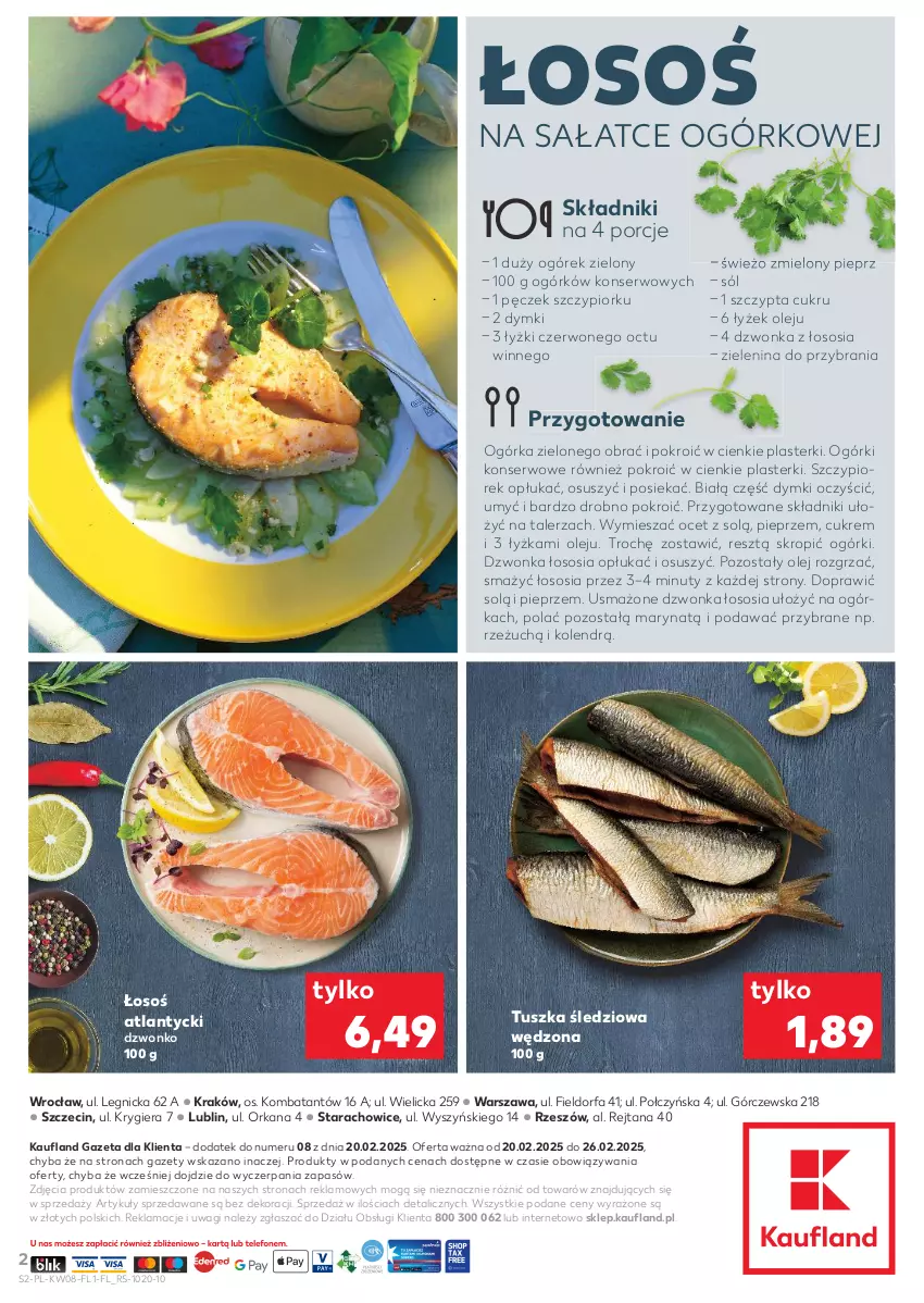 Gazetka promocyjna Kaufland - Kaufland - ważna 20.02 do 26.02.2025 - strona 2 - produkty: Fa, Nuty, Ocet, Ogórek, Ogórki konserwowe, Olej, Orka, Pieprz, Plasterki, Por, Sałat, Ser, Sól, Sos, Talerz, Tusz, Tuszka śledziowa, Tuszka śledziowa wędzona, Wagi