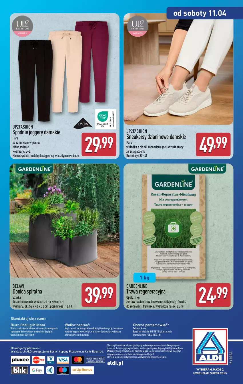 Gazetka promocyjna Aldi - Artykuły przemysłowe i tekstylia - ważna 08.04 do 11.04.2026 - strona 18 - produkty: Biuro, Fa, O nas, Por, Sneakersy, Spodnie, Top