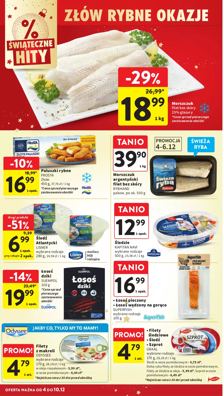 Gazetka promocyjna Intermarche - Gazeta promocyjna - ważna 04.12 do 10.12.2025 - strona 36 - produkty: Frosta, Gra, Graal, Lazur, Lisner, Olej, Paluszki rybne, Ryba, Sos, Suempol, Szprot, Szprot w sosie