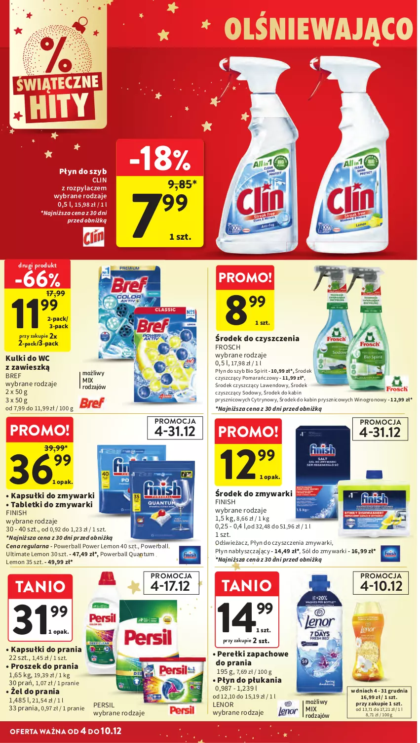 Gazetka promocyjna Intermarche - Gazeta promocyjna - ważna 04.12 do 10.12.2025 - strona 54 - produkty: Bref, Clin, Finish, Frosch, Lenor, Persil, Płyn do szyb, Płyn nabłyszczający, Sól, Wino, Zmywarki
