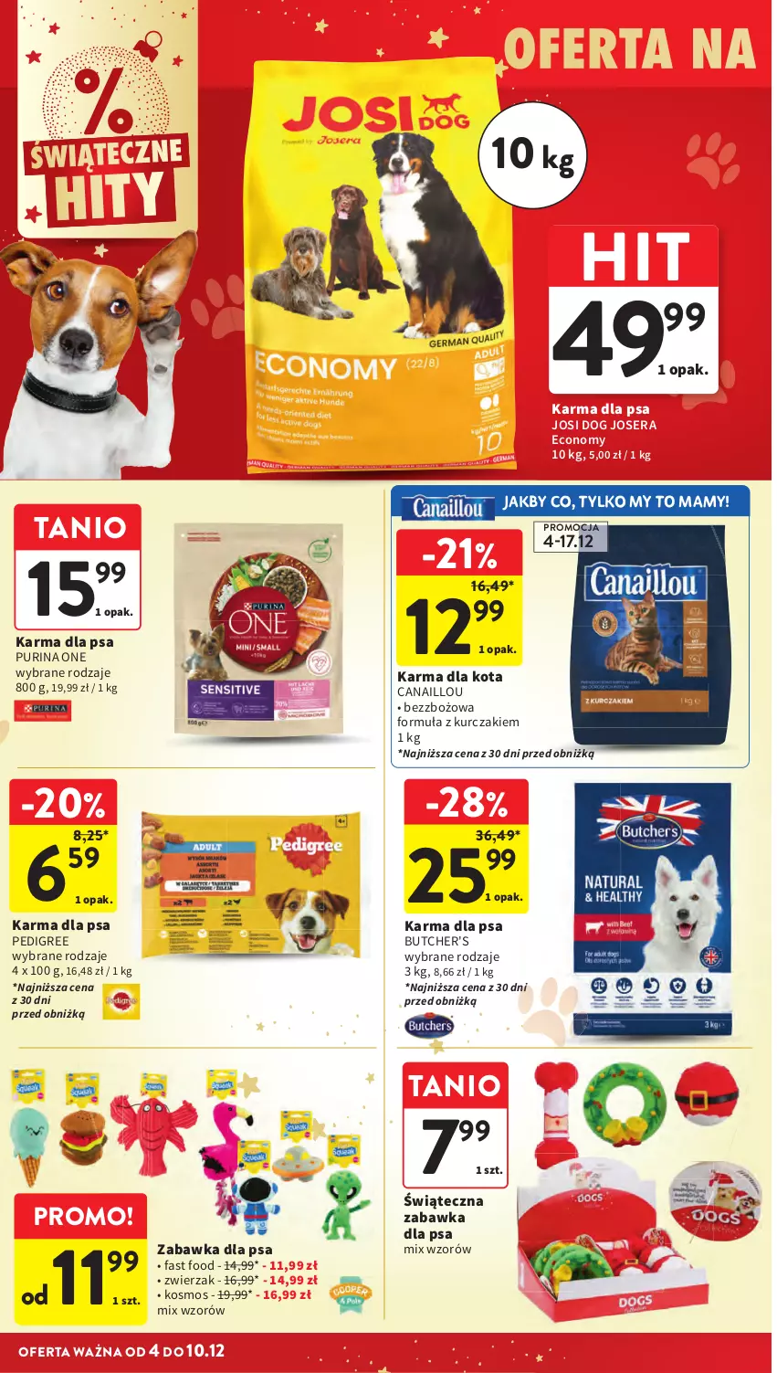 Gazetka promocyjna Intermarche - Gazeta promocyjna - ważna 04.12 do 10.12.2025 - strona 56 - produkty: Butcher's, Canaillou, Fa, Josera, Kurczak, Pedigree, Pur, Purina, Ser, Zabawka