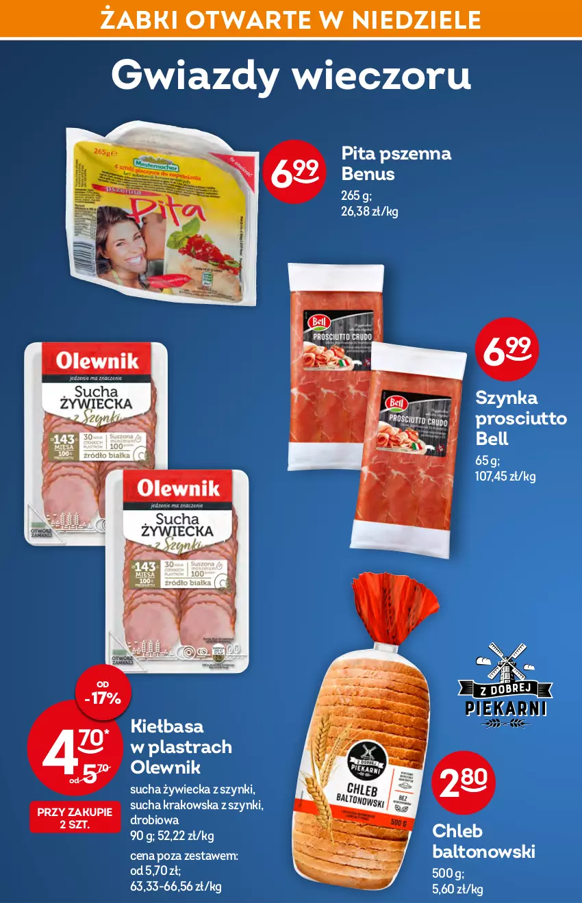 Gazetka promocyjna Żabka - ważna 23.03 do 29.03.2022 - strona 44 - produkty: Bell, Chleb, Kiełbasa, Olewnik, Prosciutto, Szynka