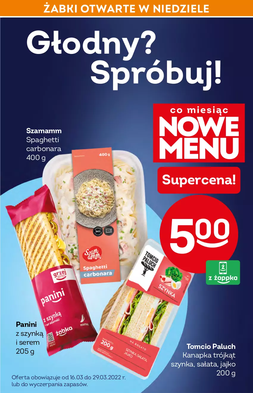 Gazetka promocyjna Żabka - ważna 23.03 do 29.03.2022 - strona 9 - produkty: Sałat, Ser, Spaghetti, Szynka