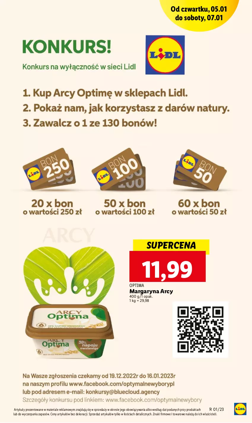 Gazetka promocyjna Lidl - GAZETKA - ważna 05.01 do 07.01.2023 - strona 23 - produkty: Margaryna, Optima