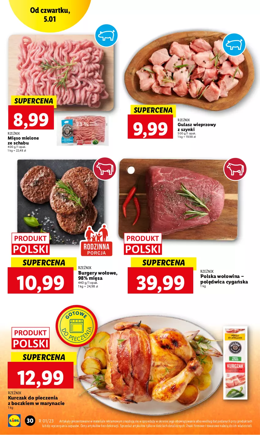 Gazetka promocyjna Lidl - GAZETKA - ważna 05.01 do 07.01.2023 - strona 32 - produkty: Burger, Kurczak, Mięso, Mięso mielone, Piec, Polędwica, Wołowina