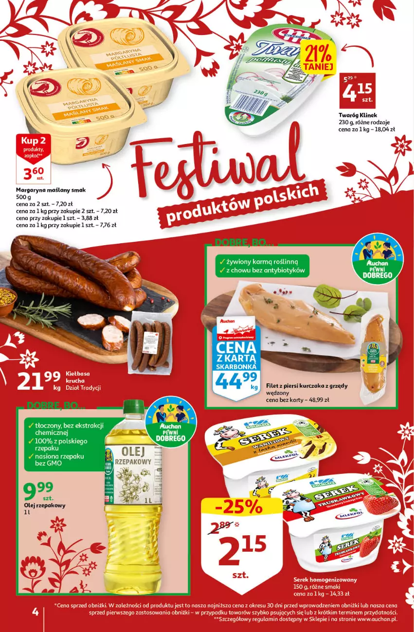 Gazetka promocyjna Auchan - Gazetka Rewelacyjne Marki Auchan Supermarket Auchan - ważna 26.01 do 01.02.2023 - strona 4 - produkty: Filet z piersi kurczaka, Kurczak, Margaryna, Olej, Olej rzepakowy