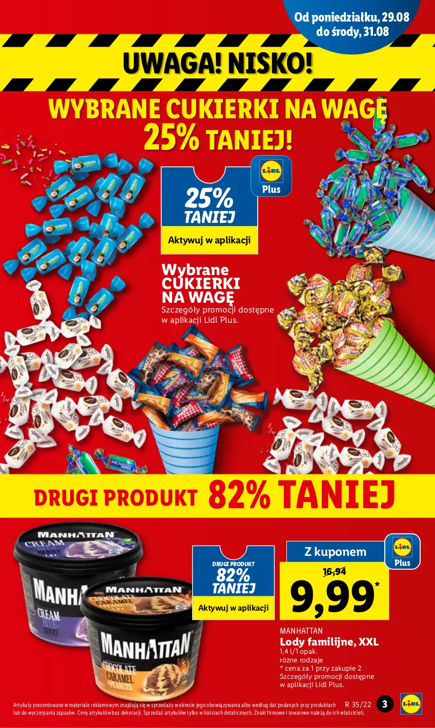 Gazetka promocyjna Lidl - GAZETKA - ważna 29.08 do 31.08.2022 - strona 3 - produkty: Cukier, Cukierki, Fa, Lody, Waga