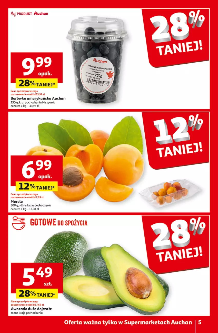 Gazetka promocyjna Auchan - Gazetka CENY W DÓŁ Supermarket Auchan - ważna 31.05 do 05.06.2024 - strona 5 - produkty: Borówka, Borówka amerykańska