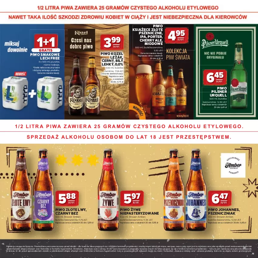 Gazetka promocyjna Stokrotka - Katalog Grill! - ważna 23.04 do 06.05.2026 - strona 15 - produkty: Gra, Kozel, Książęce, Mięso, Owoce, Pilsner Urquell, Piwo, Por, Warzywa