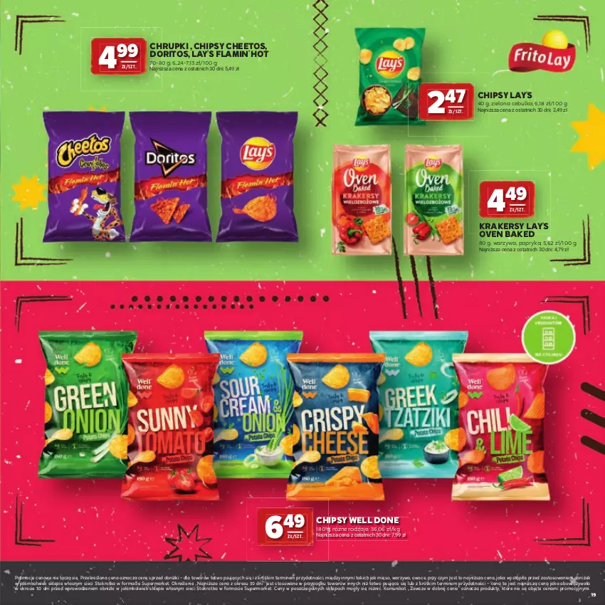Gazetka promocyjna Stokrotka - Katalog Grill! - ważna 23.04 do 06.05.2026 - strona 19 - produkty: Cheetos, Chipsy, Chrupki, Krakersy, Lay’s, Mięso, Owoce, Papryka, Warzywa