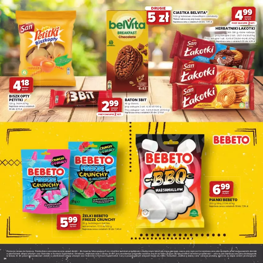 Gazetka promocyjna Stokrotka - Katalog Grill! - ważna 23.04 do 06.05.2026 - strona 24 - produkty: Baton, BelVita, Biszkopty, Ciastka, Herbatniki, Kakao, Kawa, Melon, Mięso, Owoce, Warzywa