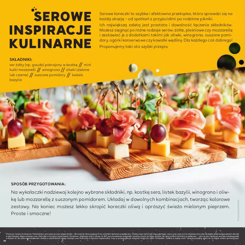 Gazetka promocyjna Stokrotka - Katalog Grill! - ważna 23.04 do 06.05.2026 - strona 34 - produkty: Bazyl, Bazylia, Gouda, Kawa, Mięso, Ogórki konserwowe, Olej, Oliwki, Owoce, Pieprz, Pomidory, Ser, Stek, Suszone pomidory, Warzywa, Wino, Winogrona