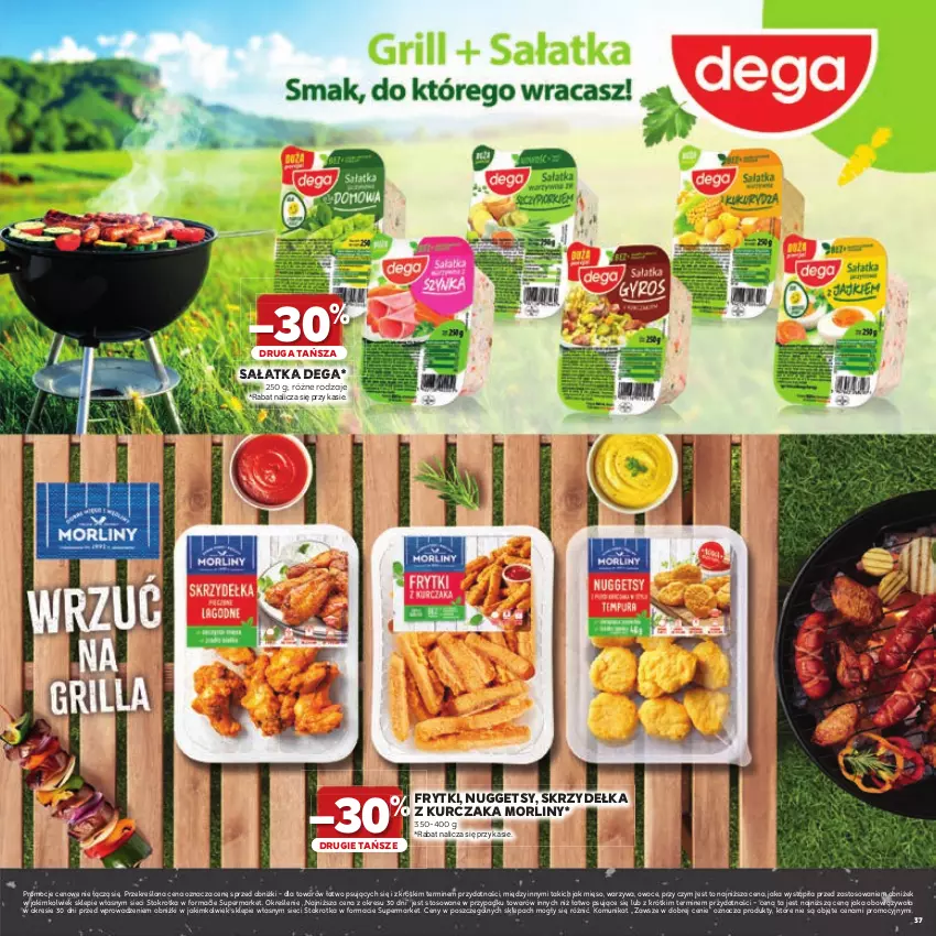 Gazetka promocyjna Stokrotka - Katalog Grill! - ważna 23.04 do 06.05.2026 - strona 37 - produkty: Dega, Frytki, Kurczak, Mięso, Morliny, Owoce, Sałat, Sałatka, Warzywa