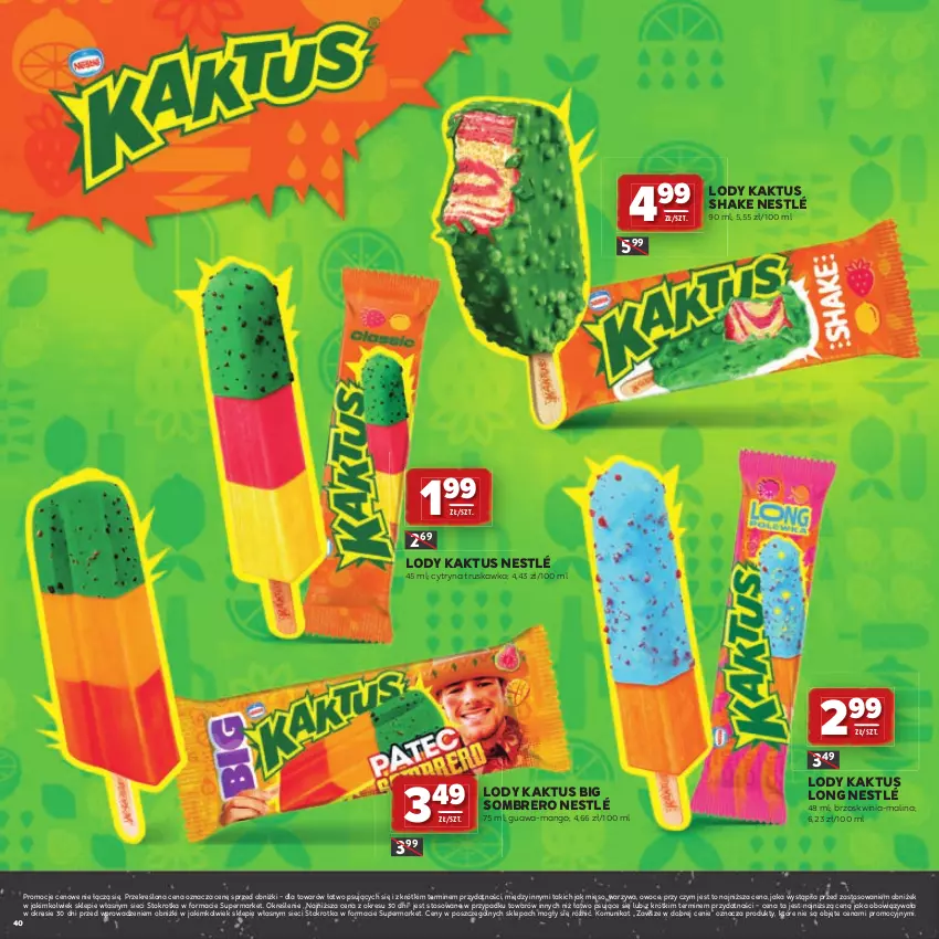 Gazetka promocyjna Stokrotka - Katalog Grill! - ważna 23.04 do 06.05.2026 - strona 40 - produkty: Kaktus, Lody, Mango, Mięso, Nestlé, Owoce, Warzywa