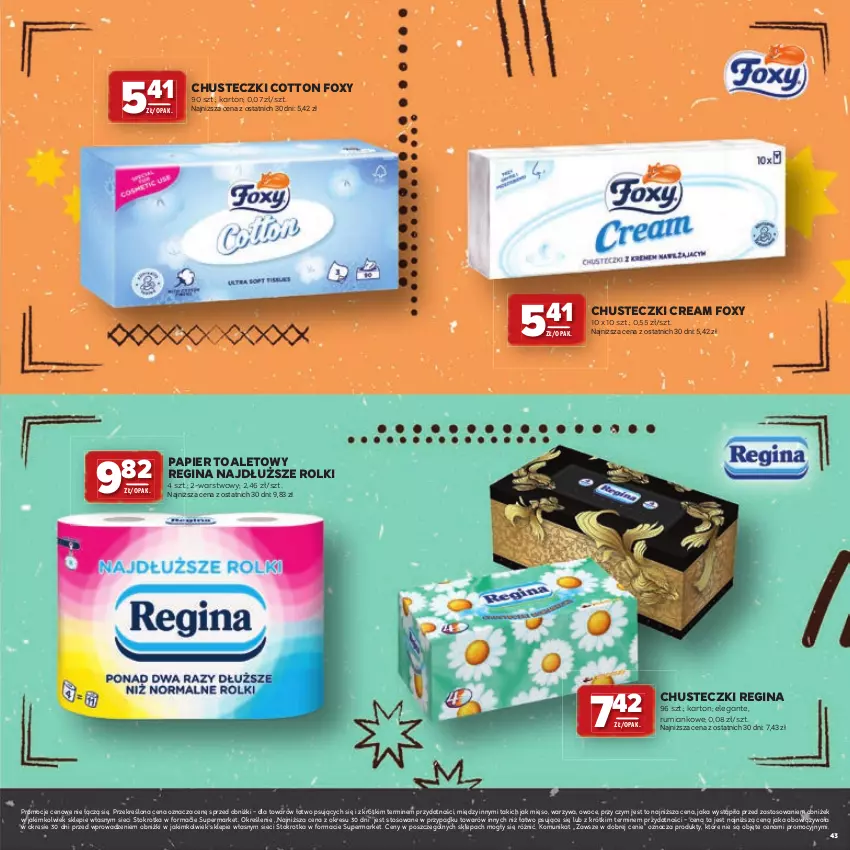 Gazetka promocyjna Stokrotka - Katalog Grill! - ważna 23.04 do 06.05.2026 - strona 43 - produkty: Chusteczki, Foxy, Gin, Mięso, Owoce, Papier, Papier toaletowy, Rolki, Rum, Warzywa