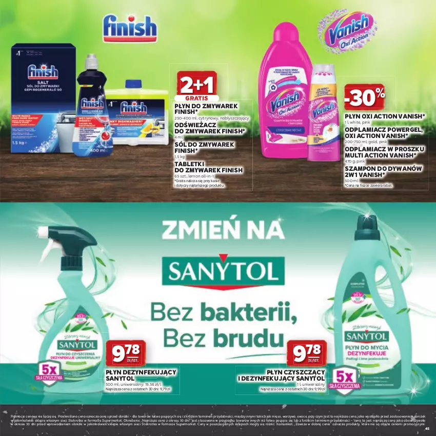 Gazetka promocyjna Stokrotka - Katalog Grill! - ważna 23.04 do 06.05.2026 - strona 45 - produkty: Dywan, Finish, Gra, Mięso, Odplamiacz, Owoce, Sanytol, Sól, Szampon, Tablet, Vanish, Warzywa