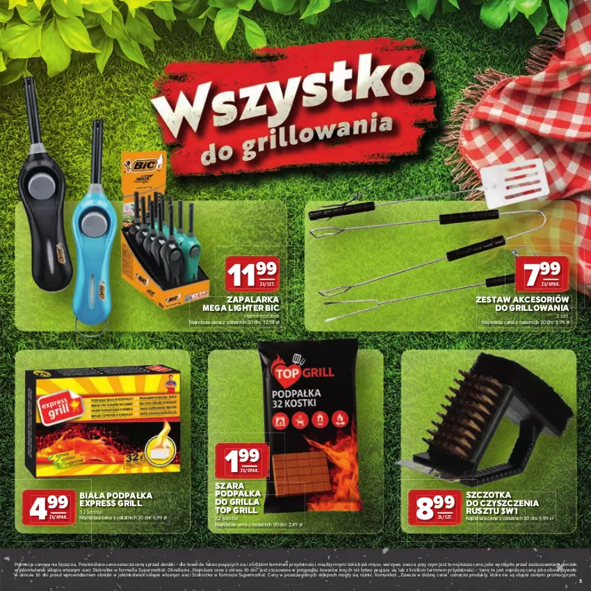 Gazetka promocyjna Stokrotka - Katalog Grill! - ważna 23.04 do 06.05.2026 - strona 5 - produkty: BIC, Grill, Mięso, Owoce, Szczotka, Top, Warzywa, Zapalarka