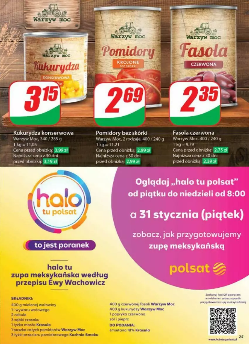 Gazetka promocyjna Dino - ważna 29.01 do 04.02.2025 - strona 18 - produkty: Fa, Halo, Kuchnia, Kukurydza, Kukurydza konserwowa, Papryka, Papryka czerwona, Pieprz, Pomidory, Ser, Sól, Telefon, Zupa