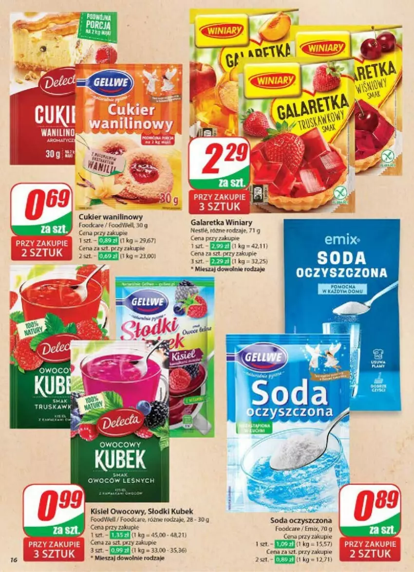 Gazetka promocyjna Dino - ważna 29.01 do 04.02.2025 - strona 8 - produkty: Cukier, Cukier wanilinowy, Gala, Galaretka, Kisiel, Kubek, LG, Soda oczyszczona, Winiary