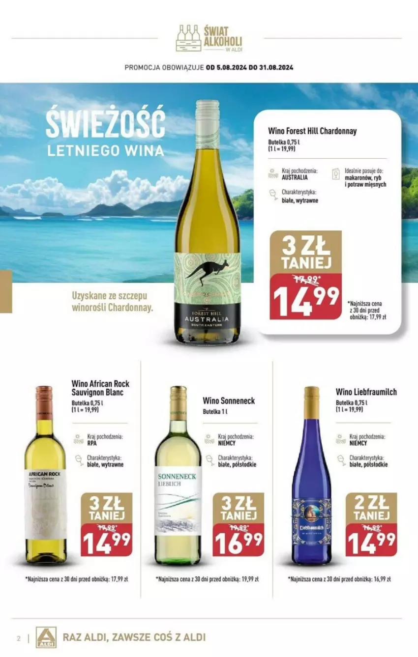 Gazetka promocyjna Aldi - ważna 05.08 do 31.08.2024 - strona 10 - produkty: Chardonnay, Makaron, Sauvignon Blanc, Wino