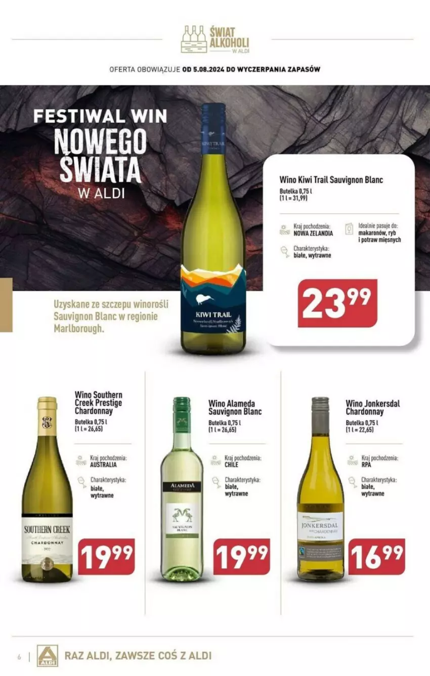 Gazetka promocyjna Aldi - ważna 05.08 do 31.08.2024 - strona 14 - produkty: Chardonnay, Kiwi, Makaron, Sauvignon Blanc, Wino