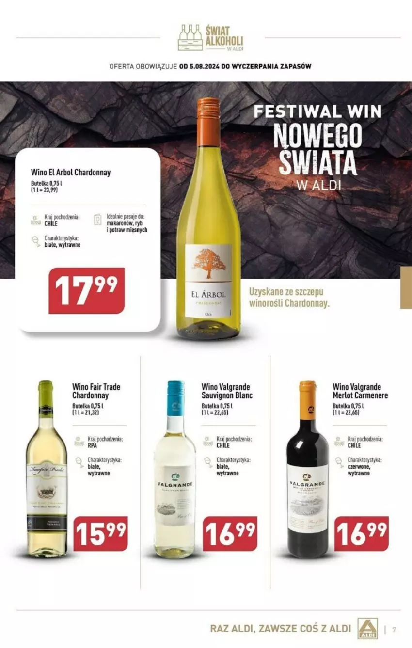 Gazetka promocyjna Aldi - ważna 05.08 do 31.08.2024 - strona 15 - produkty: Chardonnay, Fa, Gra, LG, Makaron, Merlot, Sauvignon Blanc, Wino