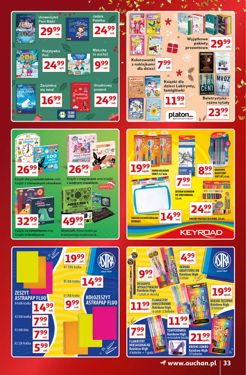 Gazetka promocyjna Auchan - Gazetka Znane Marki Lubiane Auchan - ważna 01.12 do 11.12.2022 - strona 33 - produkty: Długopis, Dzieci, Gra, Klej, Olej, Tablica suchościeralna