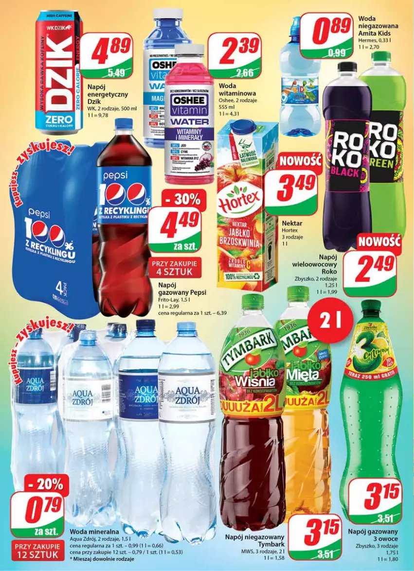 Gazetka promocyjna Dino - Gazetka - ważna 30.03 do 05.04.2022 - strona 2 - produkty: Hortex, Napój, Napój gazowany, Nektar, Oshee, Pepsi, Tymbark, Woda, Woda niegazowana