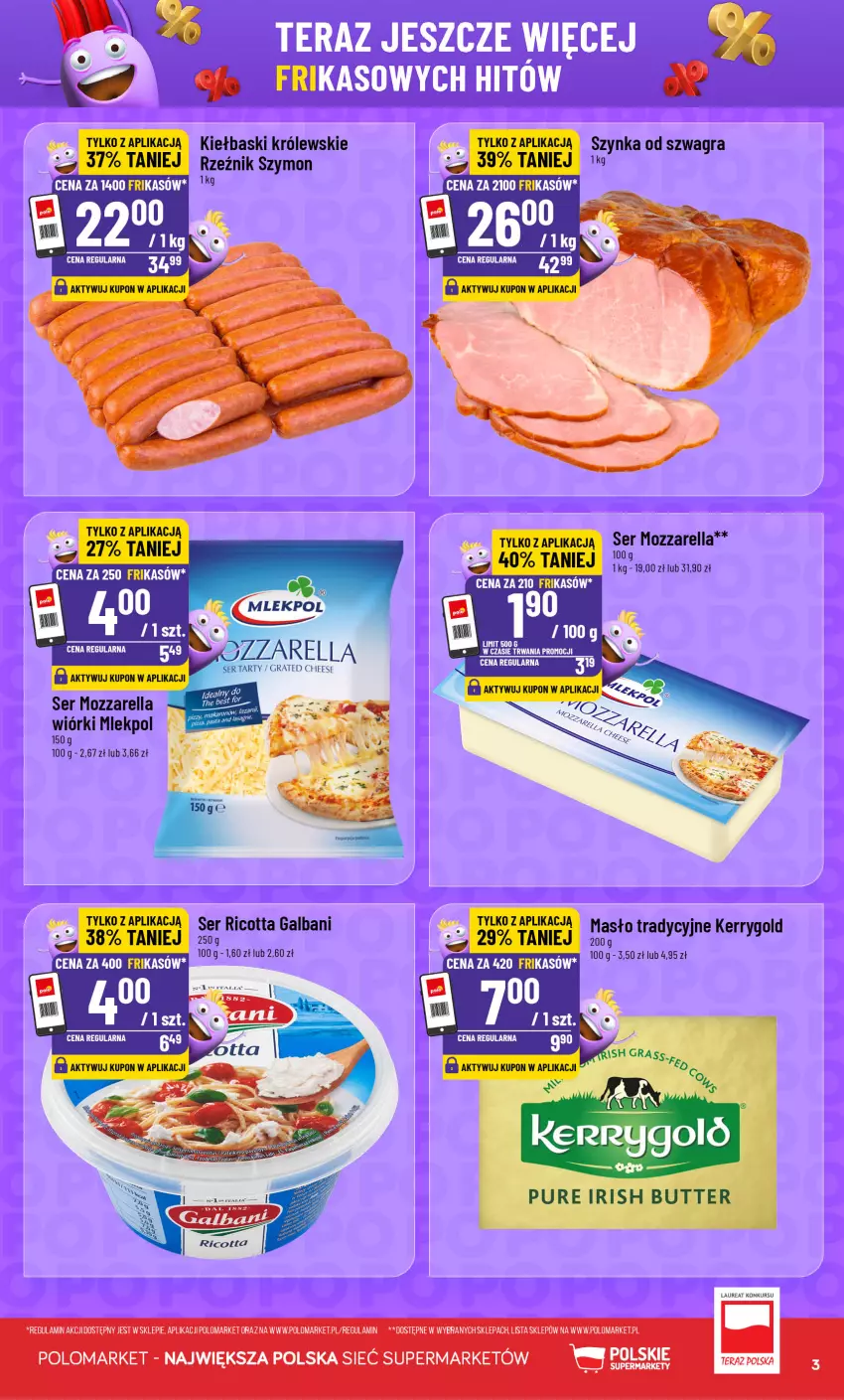 Gazetka promocyjna PoloMarket - Katalog Frikasy - ważna 16.09 do 22.09.2026 - strona 3 - produkty: Galbani, Gra, Królewski, Laur, Masło, Mozzarella, Pur, Ricotta, Ser, Szynka, Tera