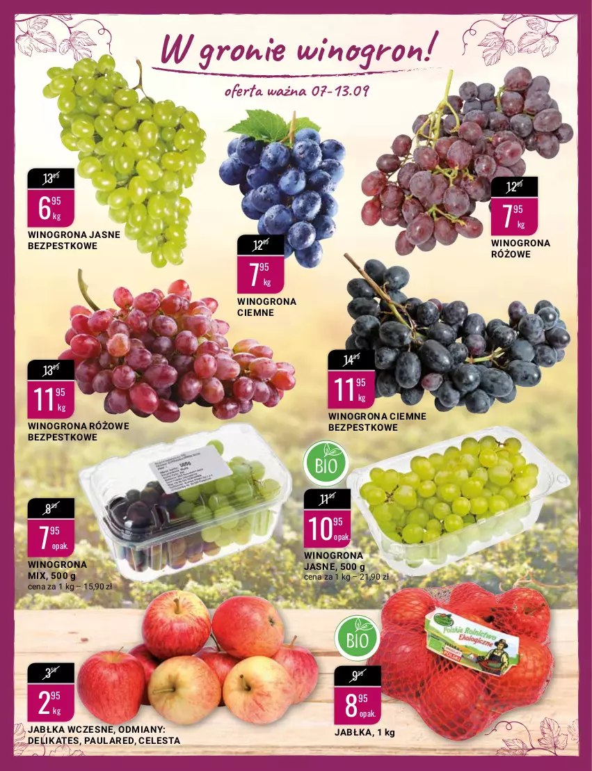 Gazetka promocyjna Bi1 - W gronie winogron - ważna 07.09 do 20.09.2022 - strona 2 - produkty: Jabłka, Wino, Winogrona