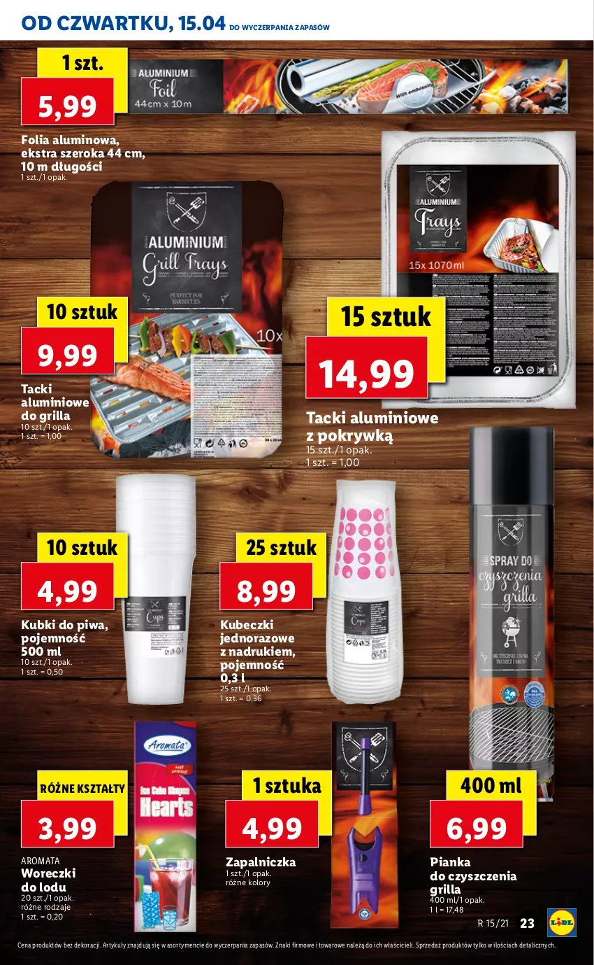 Gazetka promocyjna Lidl - GAZETKA - ważna 15.04 do 17.04.2021 - strona 23 - produkty: Grill, Pianka do czyszczenia, Piwa, Woreczki do lodu, Zapalniczka